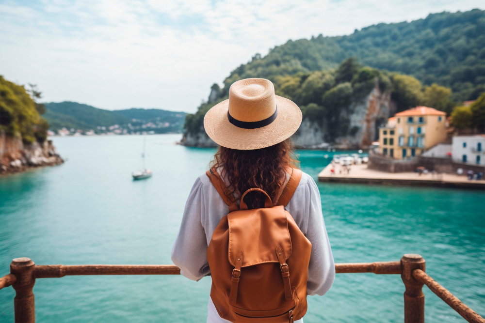 Travel adventure with scenic Mediterranean view